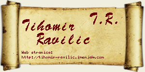 Tihomir Ravilić vizit kartica
